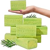Australian Botanical Soap, 6.6 OZ, Tea Tree with Sage Extract, Triple Milled Bars made with a Natural Soap Base and Enriched with Organic Shea Butter, Pack of 8