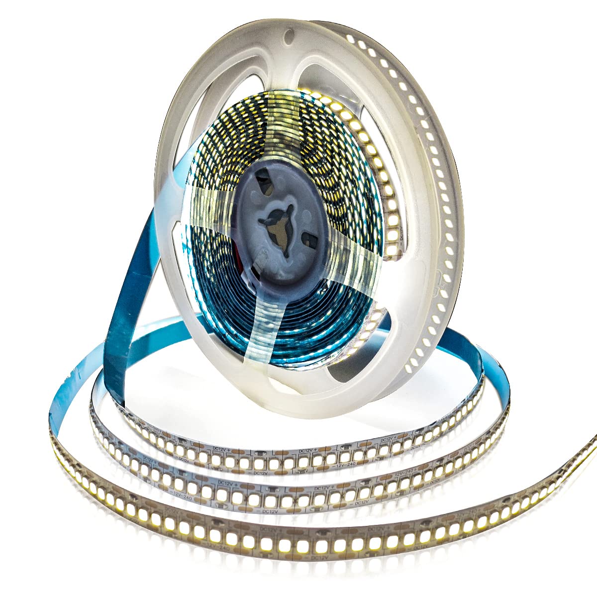 Tesfish 12V LED Strip Lights, Natural White 4000K 5M LED Strip - Super Bright Rope Lights for Bedroom, Kitchen, Advertising Decor