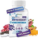 inGreens 10-in-1 Antioxidants Supplement, 1700MG Super Antioxidant for Women and Men, Powerful Antioxidants with NAD, NMNH,Coq10, Resveratrol, Cell Repair & Reducing Free Radical Damage, 60 Capsules