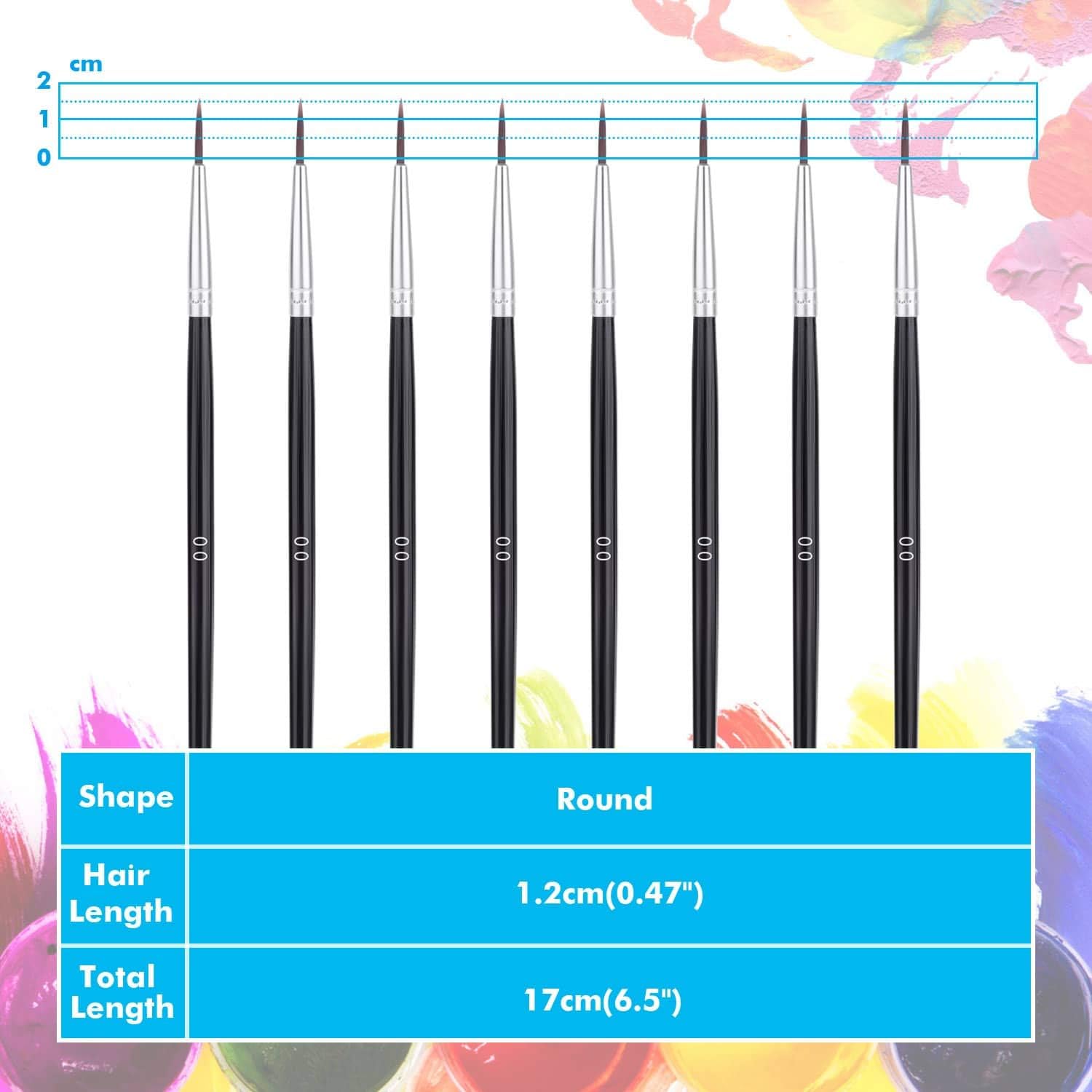 Anezus 30 Pcs Pack of Synthetic Sable Fine Detail Paint Brushes Set for Miniature Scale Model, Art Painting in Acrylic, Oil, Watercolor - Image 4