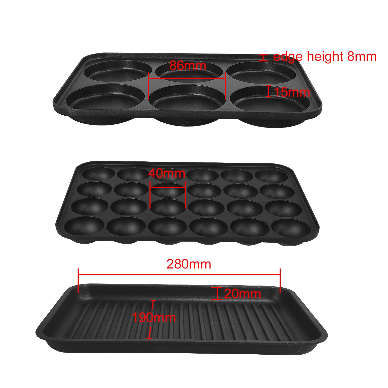 3 in 1 Multifunctional Electric Griddle Electric Skillet Nonstick Baking Maker with 3 Interchangeable Baking Plates for Takoyaki Maker Cake Pop Maker Pancake Maker White