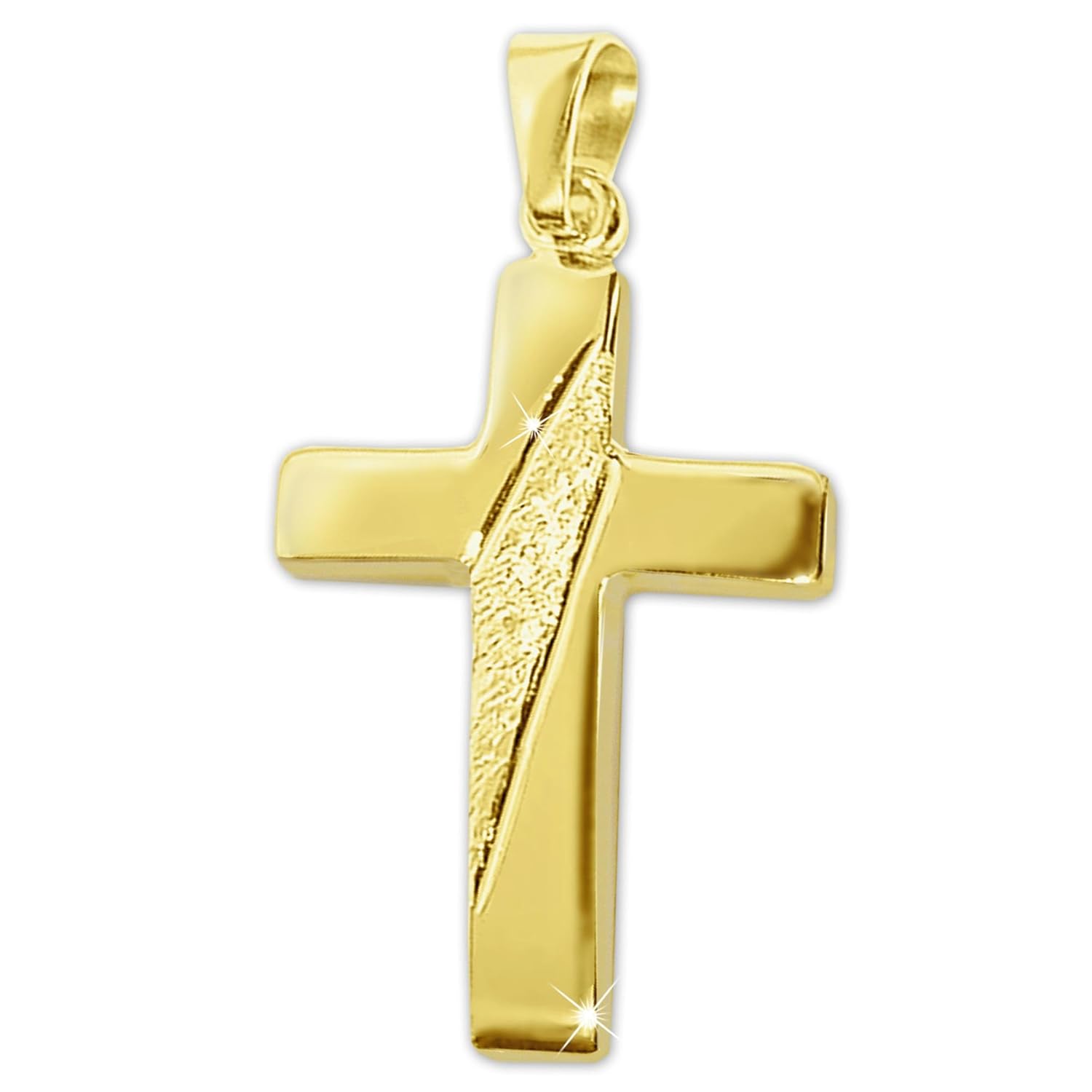 Gold Anhänger 14K Heiliger San Michael Anhänger Aus 14K Gold | Massiv Gelb/Weißgold | 0,95 Zoll | Mit Gravur | Aus Italien Kreuz Anhänger Gold 585