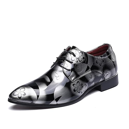 Amazon Cnstone ビジネスシューズ メンズ 革靴 花柄 エナメル 軽量