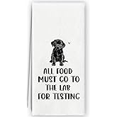 Bnzolyoia Black Labrador Kitchen Towels - Labrador Retriever Gifts, Labrador Decor, Dog All Food Must Go to The Lab for Testing Hand Towels Dish Towels for Bathroom Kitchen 16x24 Inch