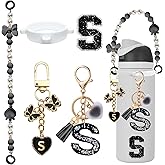 Mengayadi 5PCS Accessories Set for Owala Water Bottle, Letter Charm &amp; Strap | 5PCS bottle accessory set with letter charm, handle strap, butterfly charm and stickers, compatible with Owala bottles