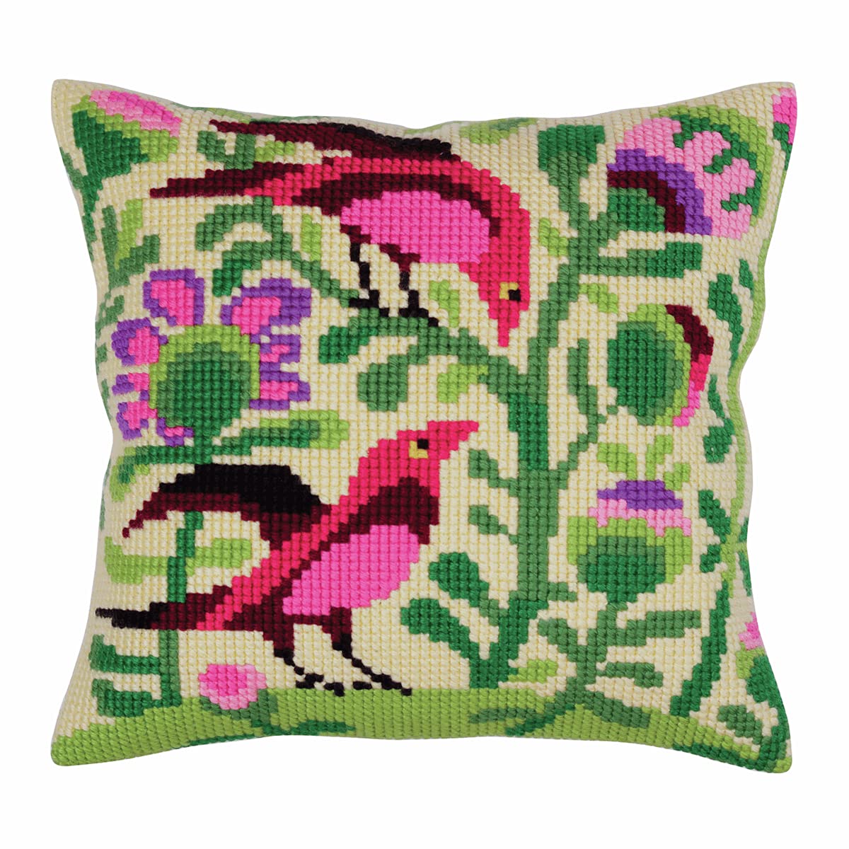 Collection D'Art Cross Stitch Cushion, Cotton, Multicoloured, 40x40cm