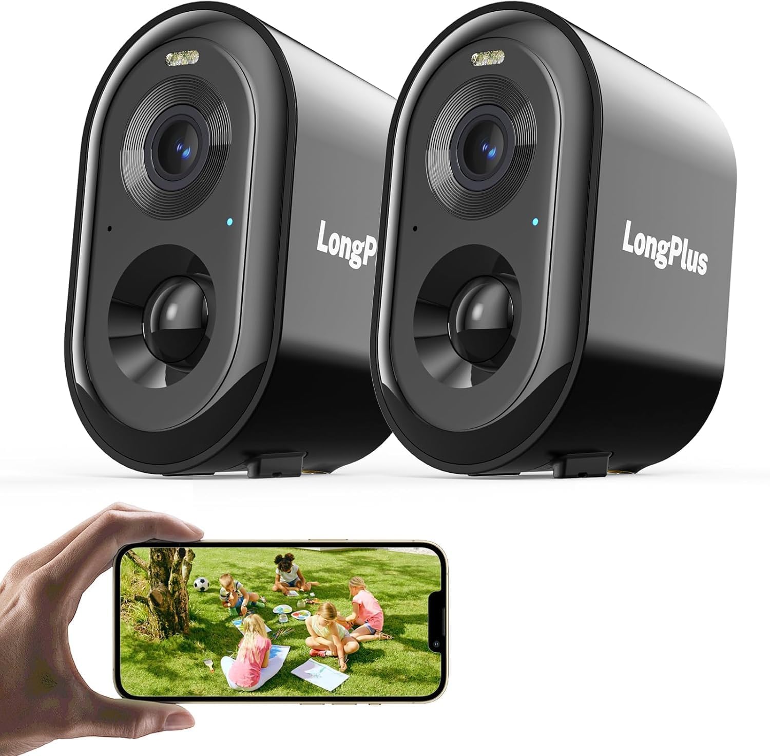 Photo 1 of LongPlus Security Cameras Wireless Outdoor Camera Wireless Camera for Home Security, 2K Battery Powered WiFi Cameras with AI Motion Detection, 2-Way Talk, Cloud/SD Storage, 2Pack