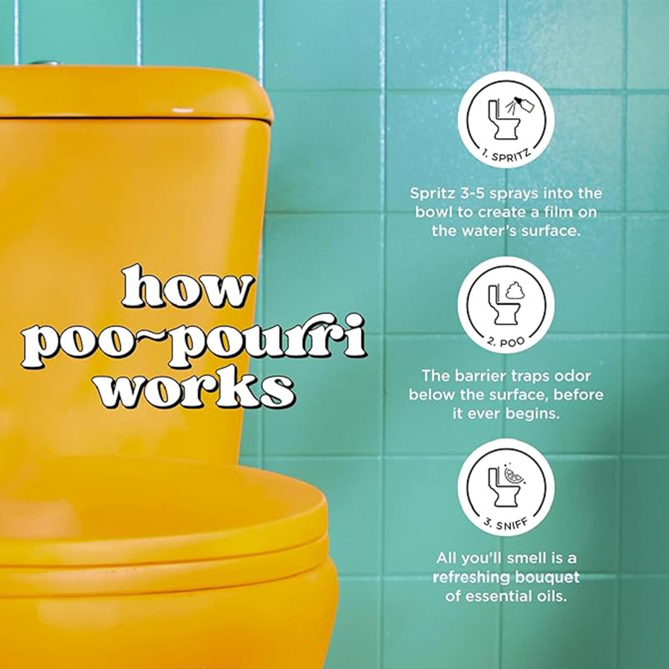 Poo-Pourri Before-You-Go Toilet Spray, Spring 2 Oz Variety Pack– Apple Bottom, Peaches & Cream, and Fir Flush