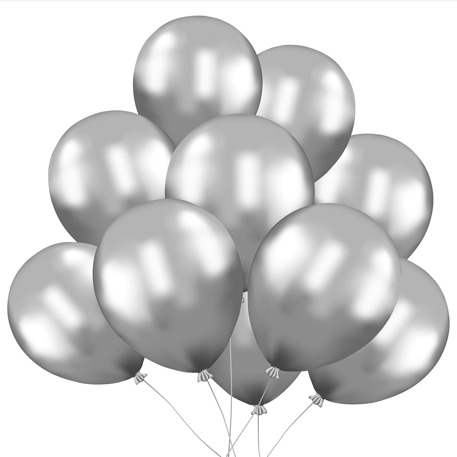 O Kinee Ballons Argente Anniversaire Ballon Metallique Argente Blanc Pour Mariage Anniversaire Baby Shower Bapteme Decoration 60 Pieces Argent Ballon De Baudruche Confettis Ballons Helium Bazis Az
