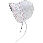 N'Ice Caps Baby Girls Bonnet White Lace Newborn Infant Toddler Sun Hat Special Occasion