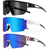 BUYAGE 3PACK Sports Sunglasses for Men Women Youth Baseball Softball 80s Sunglasses for Kids Boys Girls 8-16 Cycling Glasses