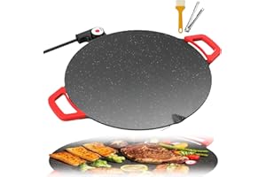 Indoor Grills Electric Smokeless, Multi-functional Smokeless Portable Electric Gril, Adjustable Temp, Fast-Heating Tabletop G