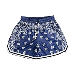 DIOTSR Mens Graphic Athletic Shorts Boho Paisley