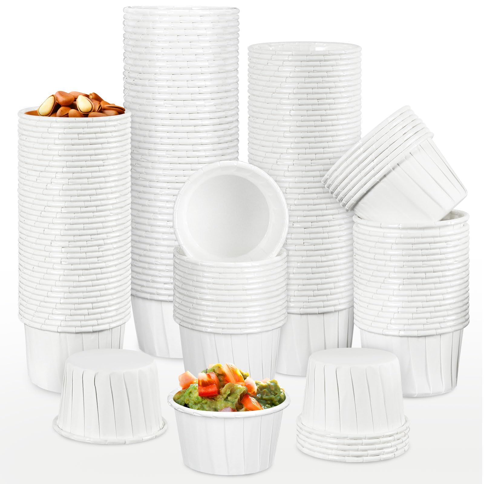 VOKOY 2 oz Paper Souffle Portion Cups [Pack of 200], Small Paper Jello ...