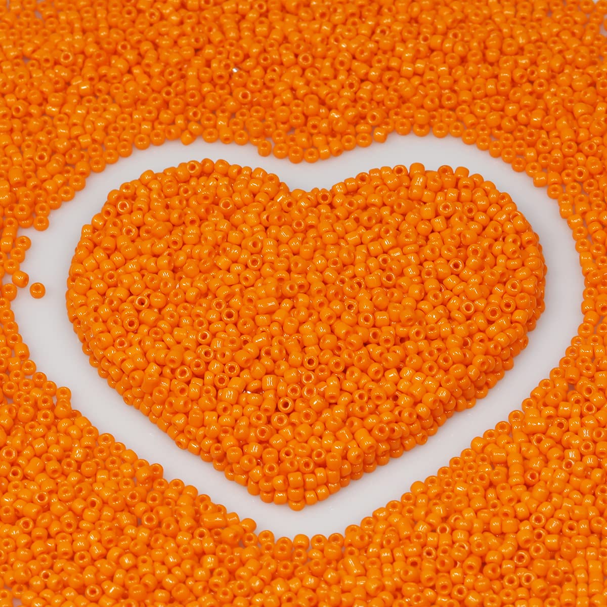 2mm Orange Seed Beads for Jewelry Making 110 Grams About 9800pcs,12/0 Glass Craft Beads for Making Earrings, Bracelets, Pendants, Waist Jewelry, DIY Handmade Seed Beads(Orange) — image 1