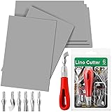 Moinchore 5 Pcs Soft Linoleum Carving Block and 1