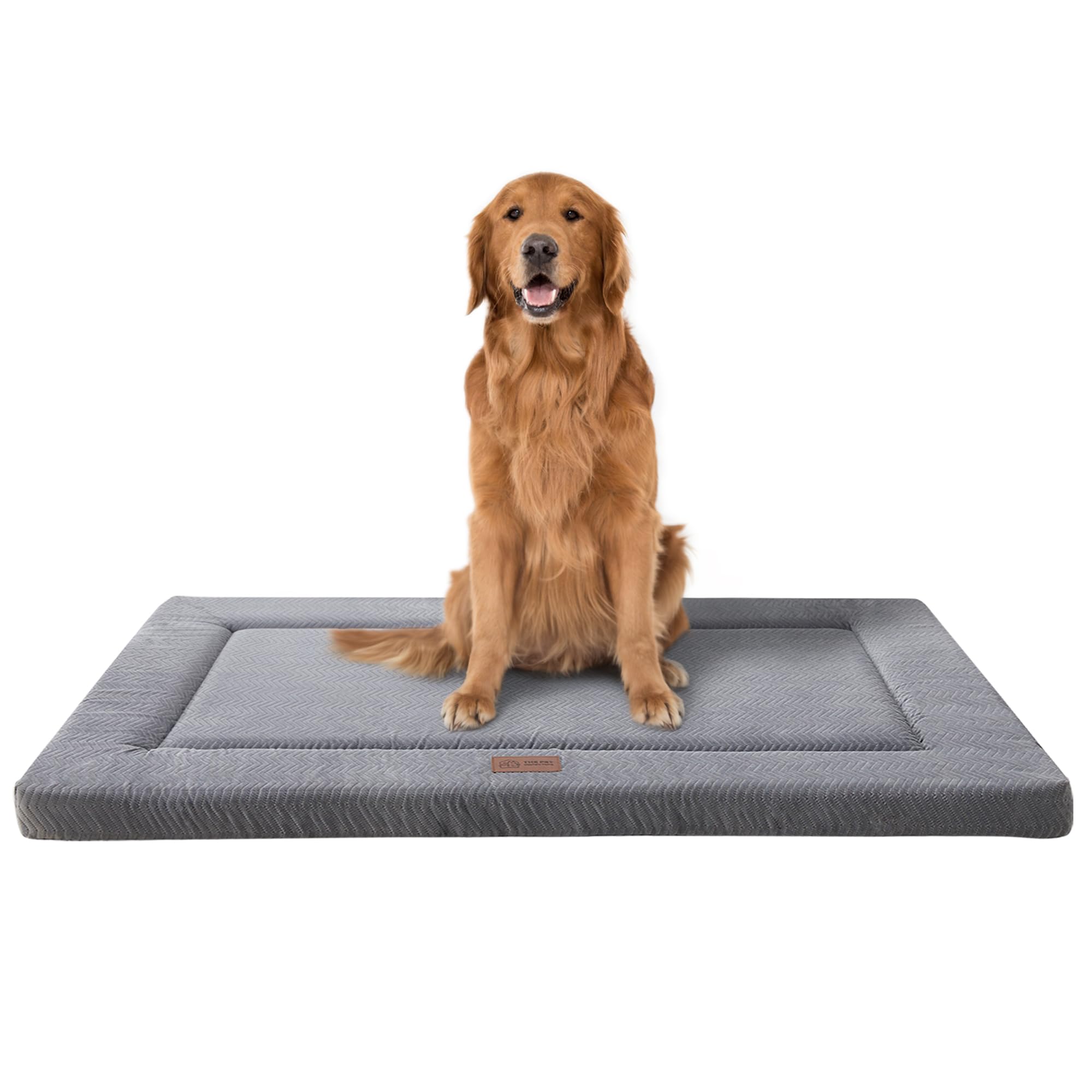 WESTERN HOME Dog Crate Mattress Dog Bed Large washable for Crate,Dog Crate Pad Mat with Soft wave Warm Plush Grey 105.4X69.8X4cm