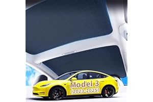 YHJO 2025 Newly Upgraded Sunshade Roof for Tesla New Model 3 Nano - Molecular Insulation Technology, Blocks UV Rays & Heat, Ideal Tesla Accessory (Black,Model 3 (2023-2025)