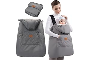 Miracle Baby Carrier Cover with Detachable Liner – Waterproof & Windproof Winter Baby Bunting Bag for Infant Strollers with Storage Bag & Parent Pocket
