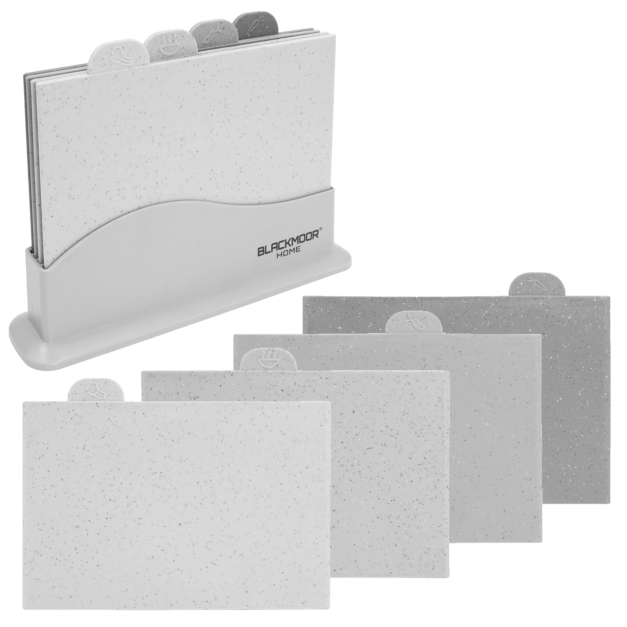 Blackmoor Grey Chopping Board Set of 4 / Versatile and Durable Chopping Boards for Kitchen/Cutting Meat, Fish, Vegetables, Hot Foods and More/Dishwasher Safe