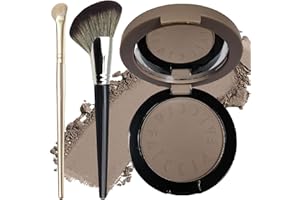 Okerker Cool Toned Contour Palette with Mirror, Taupe Grey Contour Powder for Pale Light Cool Toned Skin, Nose Contouring Bronzer Powder with Nose Face Brush
