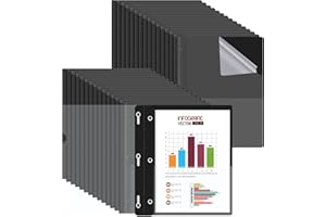 HAUTOCO 30 Pack Plastic Report Covers with 3 Prongs Fasteners Clear Front Resume Portfolio Folder for 8.5x11 Letter Size Pape