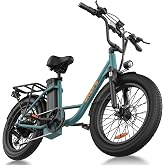 Electric Bike for Adults, 20" Tire with Removable Battery Commuting, 20+MPH | 20*3 Fat Tire, Dual Suspension, 7-speed Gears, LCD Display, Suitable for Commuters and Beginner Cyclists