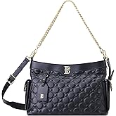 Royal Bagger Genuine Cow Leather Quilted Crossbody Bag, Large Capacity Tote Handbag, Chain Shoulder Purse for Women 3270