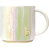 COLLECTIVE HOME - Ceramic Coffee Mug, Iridescent Finish Cups, Personalized Lowercase Embossed Lettering, Lustrous Multicolored Finish, Ideal for Unique Gifts (b)