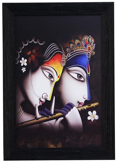 Sr Crafts Beautiful Krishna Playing Flute With Radha Modern