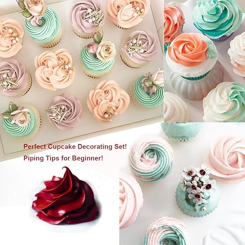 kowanii Large Icing Piping Tip Cupcake Decorating Tip Set Kit Cake