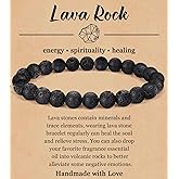 BOMAIL Natural Stone Bracelet for Women Men - 8MM Semi-Precious Gemstone Beaded Bracelet Healing Crystal Stretch Bracelet Yoga Bracelets Jewelry