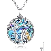 URONE Cremation Urn Necklace for Ashes 925 Sterling Silver Ashes Pendant Necklace Keepsake Memory Jewelry Gifts for Women Men