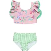 RuffleButts Baby/Toddler Girls Waterfall Tankinis - 2 Piece Swimsuit UPF50+ | Beach And Pool Wear, Summer Vacation Outfit, Infant And Youth Fit