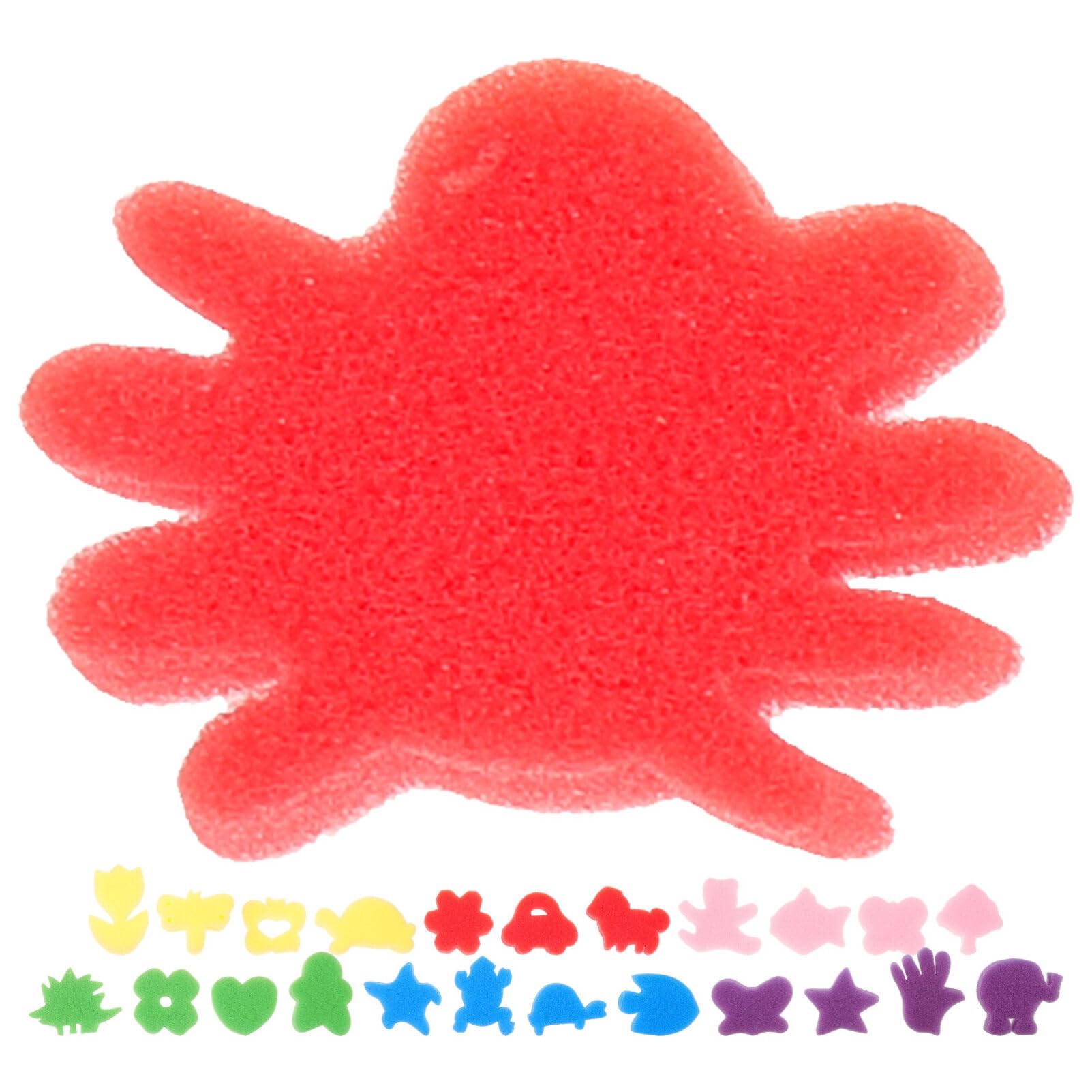 Healifty 24Pcs Painting Craft Sponge Animal Shaped Drawing Sponges Brushes for Kindergaten Kids Art Paint Supplies (Random Color)