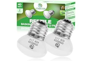 REPTI HOME Reptile Heat Lamp Bulbs, UVA Reptile Heat Bulb 2 Pack, 40 Watt Heat Light Bulbs, Daylight Basking Spot Light for Lizard, Bearded Dragon, Snake, Gecko