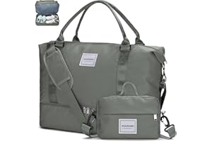 WOOMADA Weekender Overnight Bag for Women, Shoulder Travel Duffel with Shoes Compartment,Gym Bag with Toiletry Bag