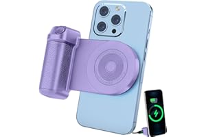 Aerbeis Magnetic Smartphone Camera Snap Grip- Smartphone Handle Photo Holder 10W Qi Wireless Charging Stand Phone Hand Grip with Bluetooth Wireless Remote Control for Video Photo Shooting