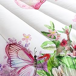CVHOUSE Butterfly Comforter Set Full Size,Flower