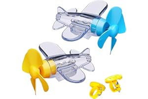 YOUNEEDFUL 2PCS Wind Driven Bicycle Lights, Cute Airplane Handlebar Pendant with LED Lights, Accessories for Electric Vehicle