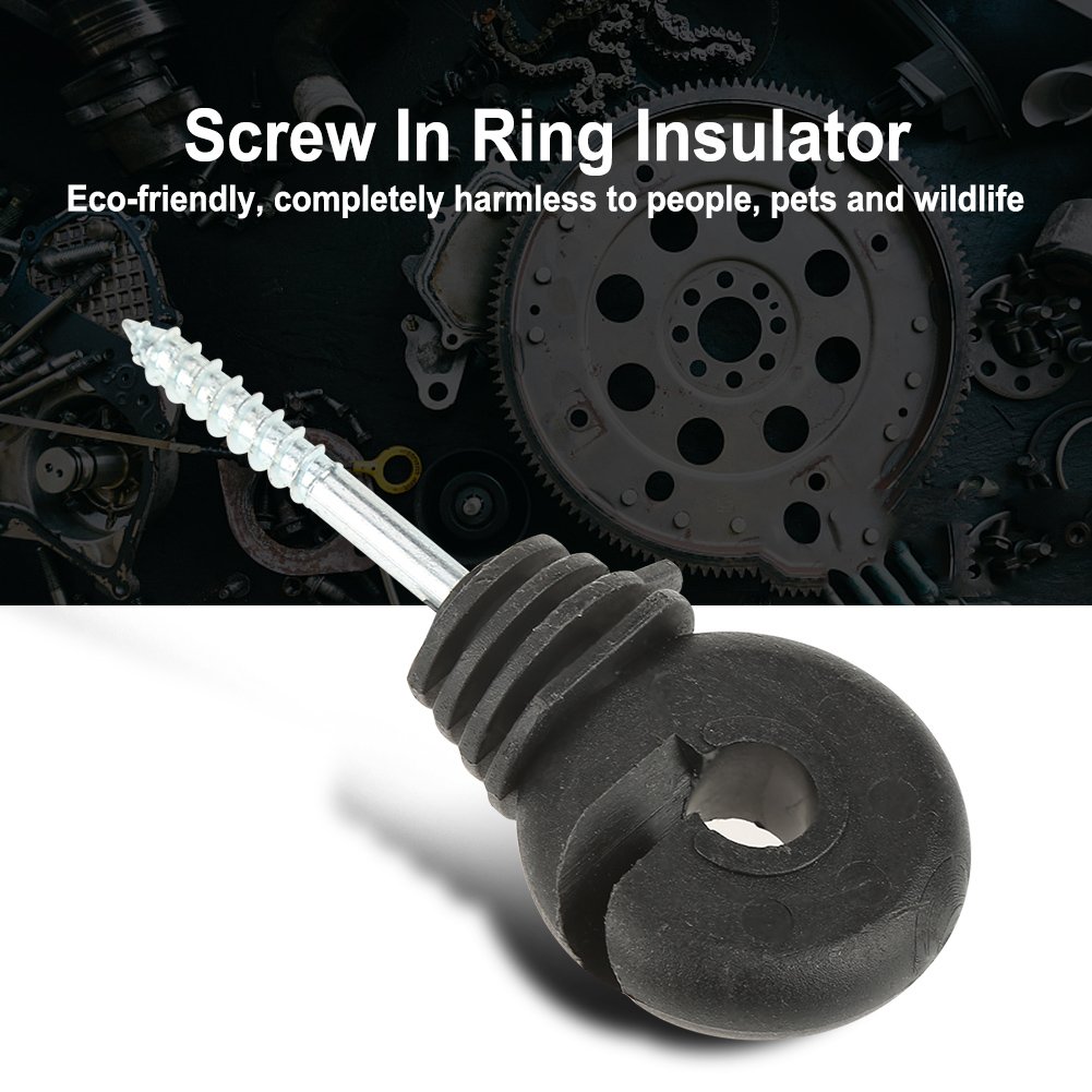 50 Pcs Ring Insulators,Screw In Ring Insulators Livestock Electric Fence Accessories,Agricultural Fencing Wood Post Insulators Sun Rain Protection Anti-Weathering - Image 4