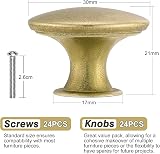 TsunNee 24Pcs Vintage Cabinet Knobs 30mm Round Antique Brass Furniture Handles view 2