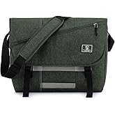 OIWAS Messenger Bag for Men, 15.6 Inch Laptop Crossbody Bags Women Casual Satchel Shoulder Bag College Travel Office Briefcase (15.6 Inch, Dark Green)