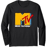 MTV Retro Eighties Neon Primary Color Pop Art Logo Long Sleeve T-Shirt