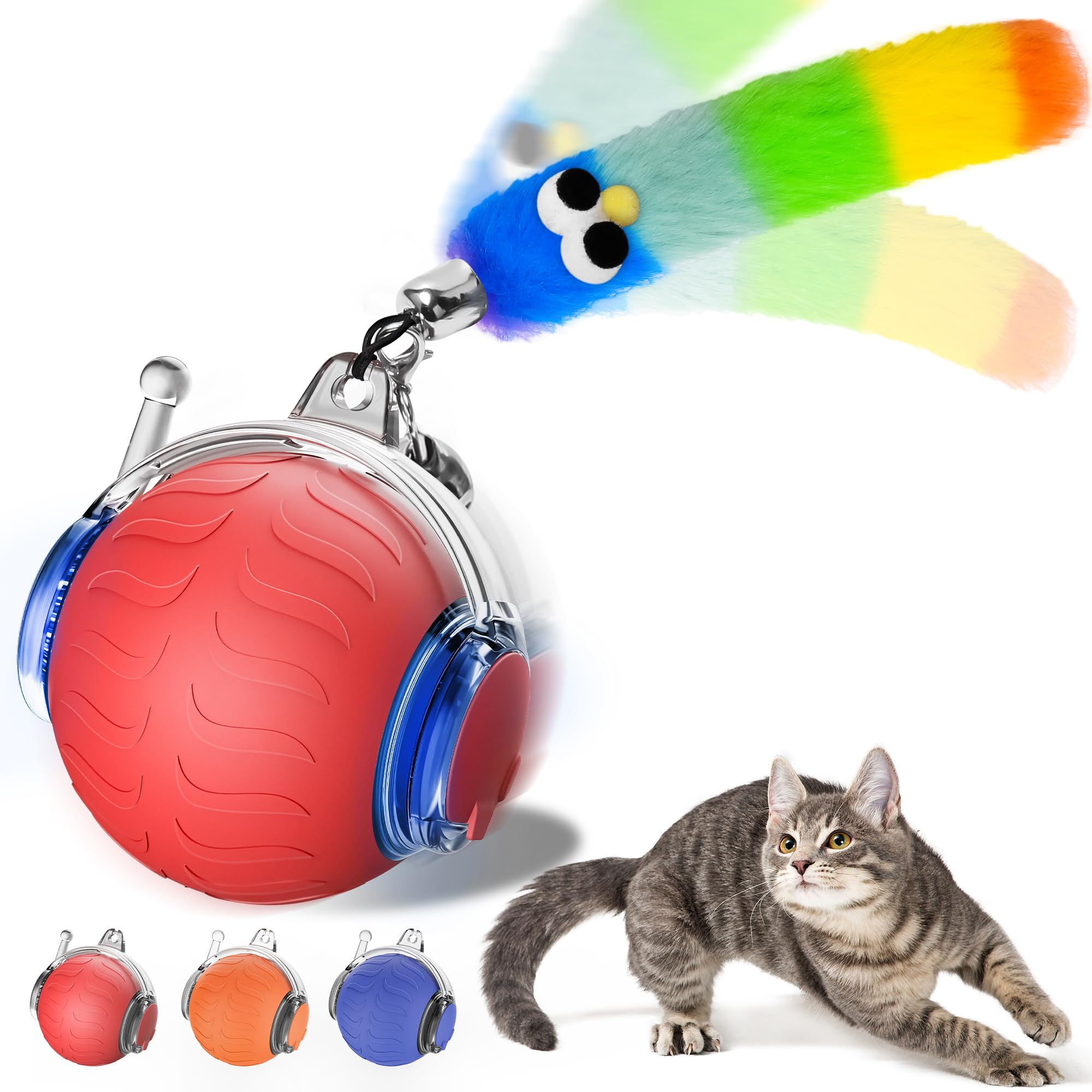 Photo 1 of UPSKY Interactive Cat Toy Ball for Indoor Cats, Automatic Moving Electric Rolling Cat Ball Toy, 3-Speed Modes Smart Kitten Toys with Sounds, USB Rechargeable & Sturdy for Bored Kittens/Adult Cats