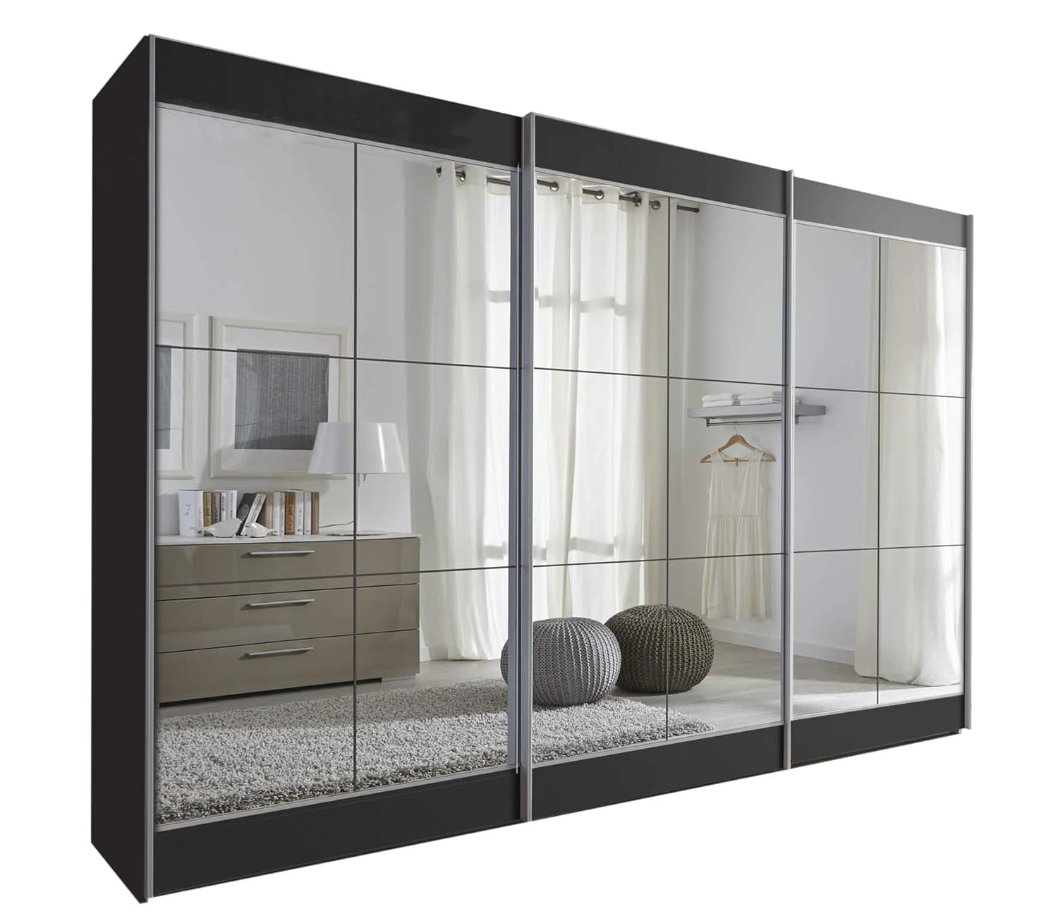 Schlafzimmer Encore Robe Black Sliding Door Wardrobe With Mirror