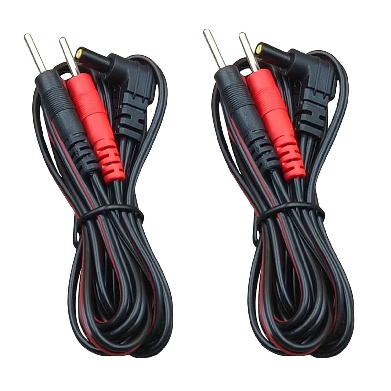 Photo 1 of 2 Packs TENS Unit Electrode Lead Wires, Premium TENS Electrodes Wire Replacement 2.35mm Shielded Plug TENS to 2mm Pin Electrode Cables Compatible with TENS 7000, Nicwell Care - (Not Fit EMPI Device)