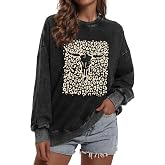 Kelxjia Western Cow Skull Sweatshirts For Women Oversized Graphic Sweatshirt Vintage Crewneck Sweat Shirts Cowgirl Boho Tops