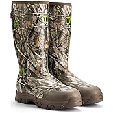 TIDEWE Men's Hunting Boots, Odor-Control Lining, 600g Warmth, Waterproof Insulated Rubber Boots with 5mm Neoprene, Lightweight EVA Outsole, Adjustable Calf Gusset, Slip-Resistant Grip