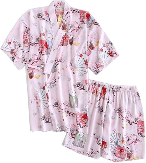 Amazon ベィジャン レディース 甚平 じんべい かわいい パジャマ 部屋着 女性 爽やか 半袖 花柄 上下2点セット 夏 和風 浴衣 セットアップ 写真通りj M パジャマ ルームウェアセット 通販